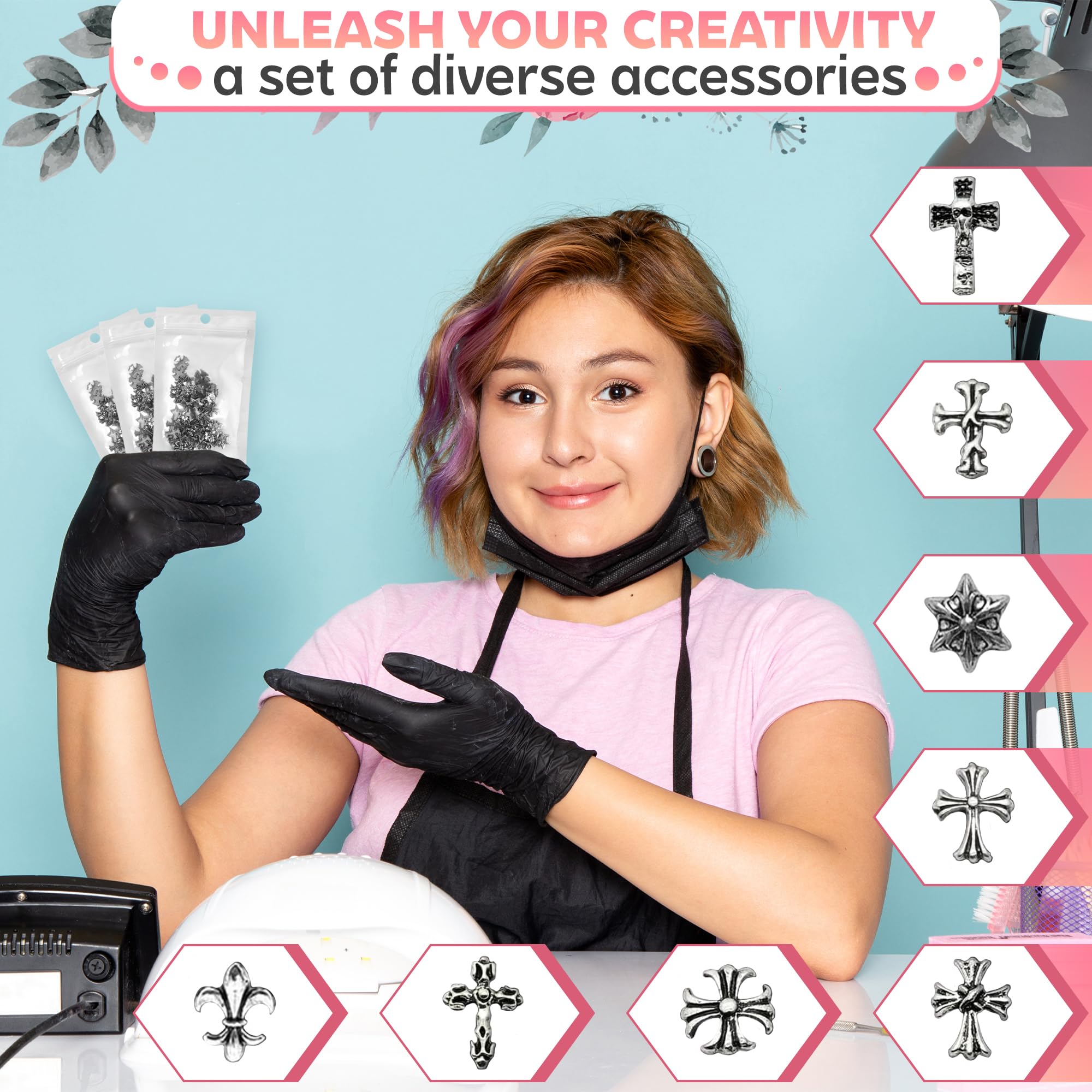 Novsix cruces acrílicas para pulseras y collares, opciones creativas para combinar estilos.