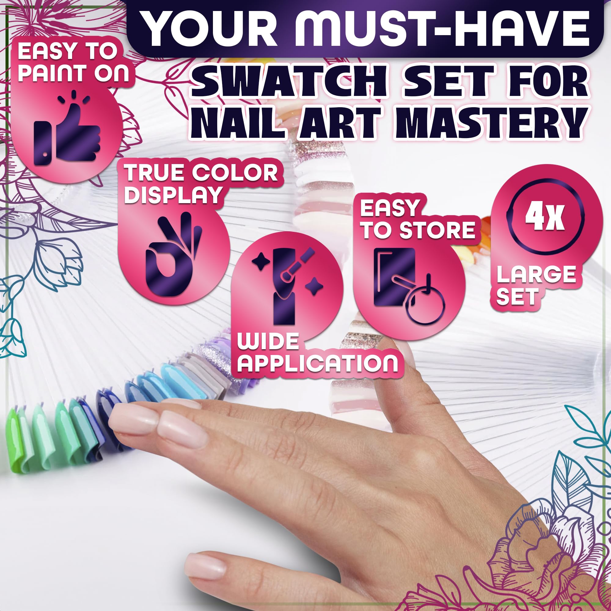 Novsix varitas de muestra fáciles de usar para practicar arte de uñas