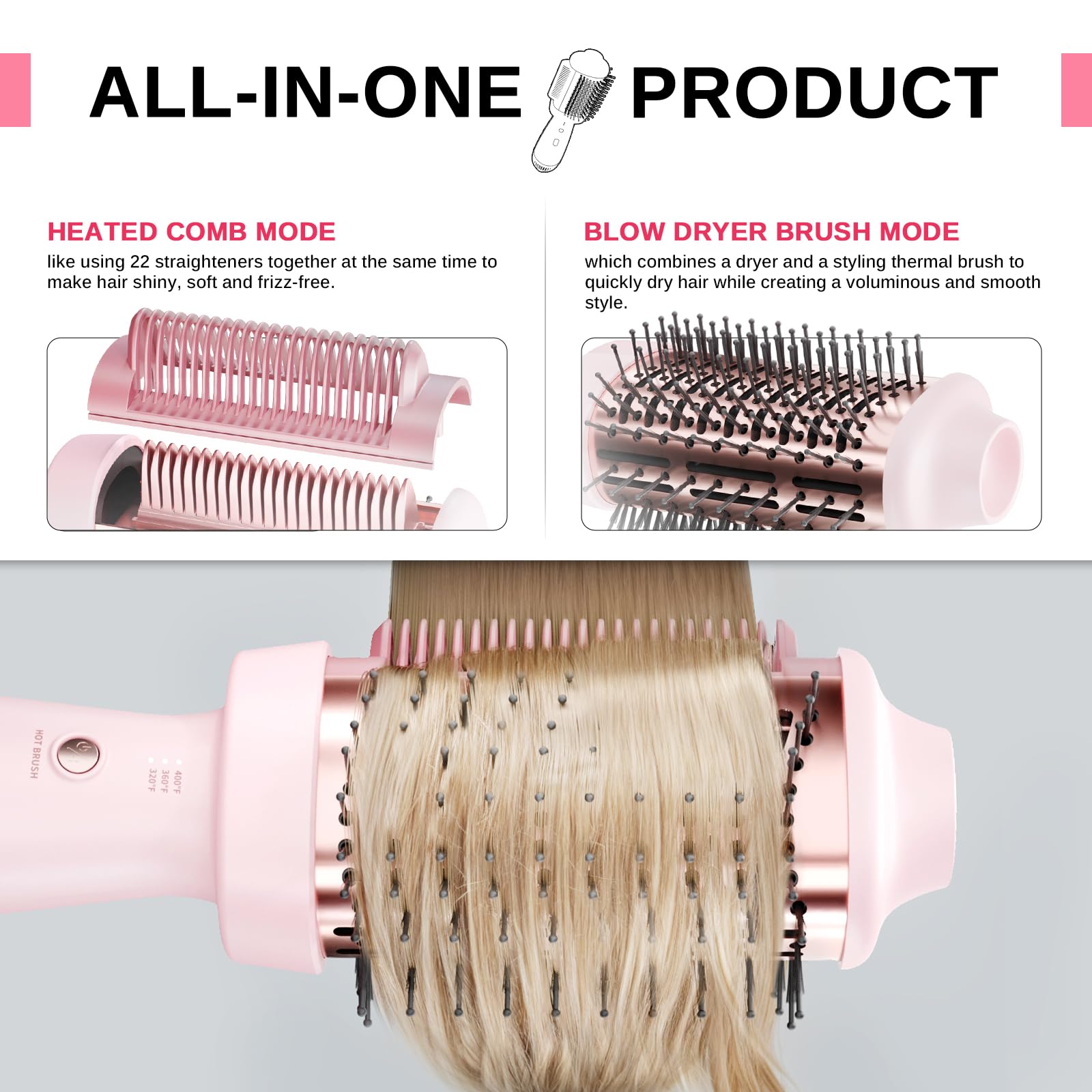 NOVUS Diseño ergonómico en color rosa para uso cómodo