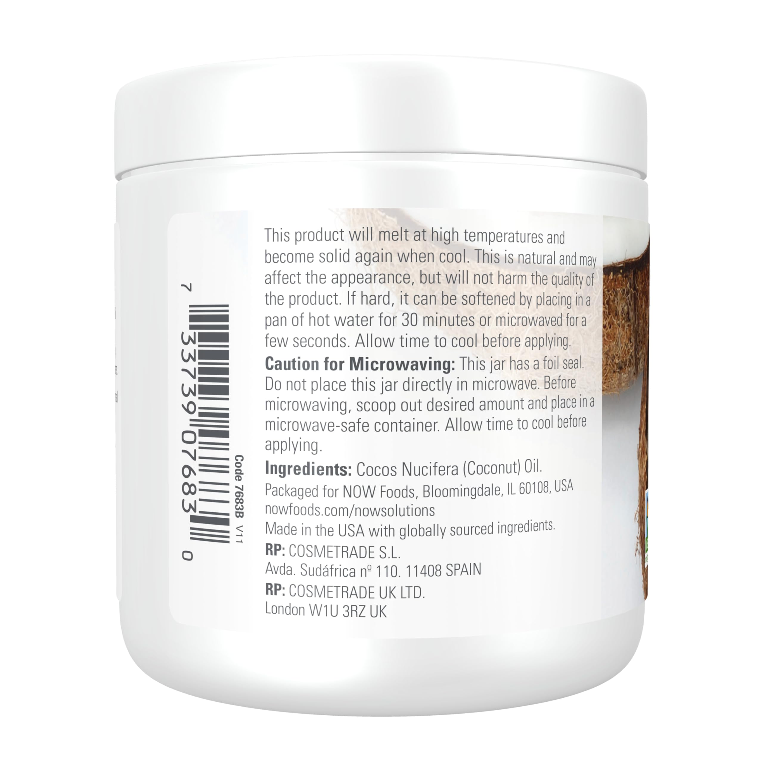 NOW Foods Aceite de Coco, uso en piel: sensación suave y nutritiva