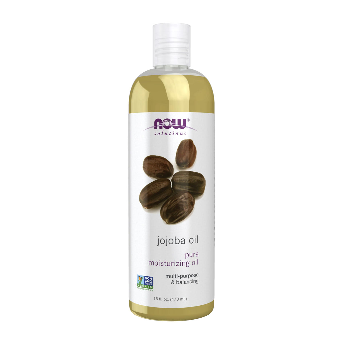 NOW Foods Aceite de jojoba: botella derramando, para uso facial ligero y nutritivo