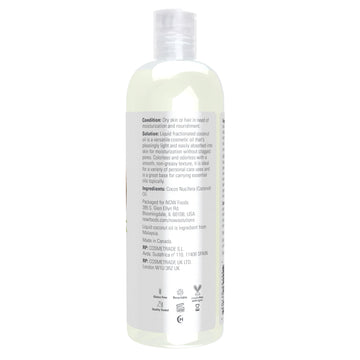 NOW Foods Liquid Coconut Oil used as a gentle carrier oil for essential oils.