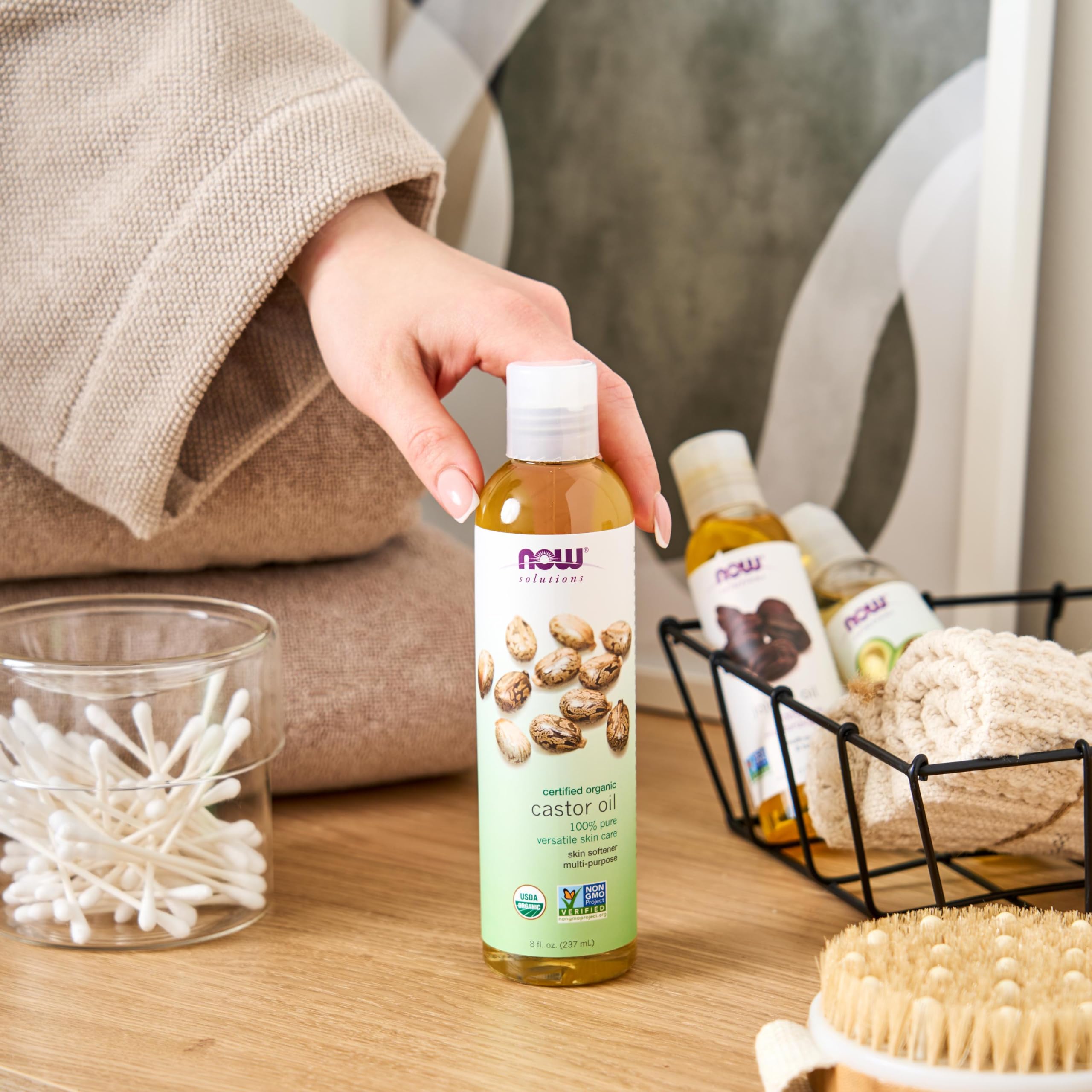 NOW Foods Uso cosmético, Aceite de Ricino para rostro y cabello.