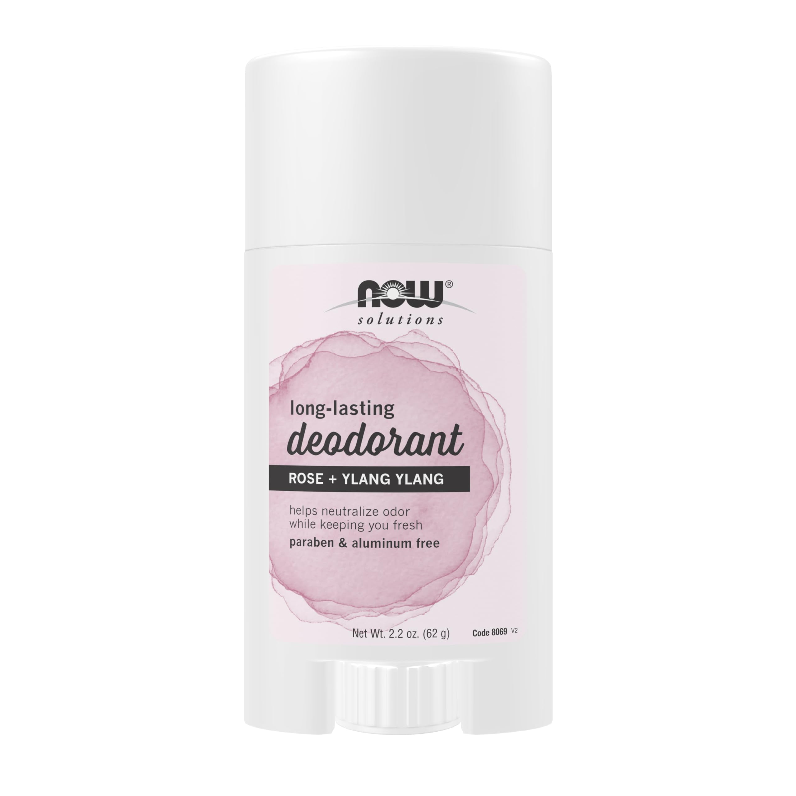 NOW Foods Solutions desodorante en bastón con rosas ylang-ylang para uso diario