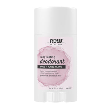 NOW Foods Solutions desodorante en bastón con rosas ylang-ylang para uso diario