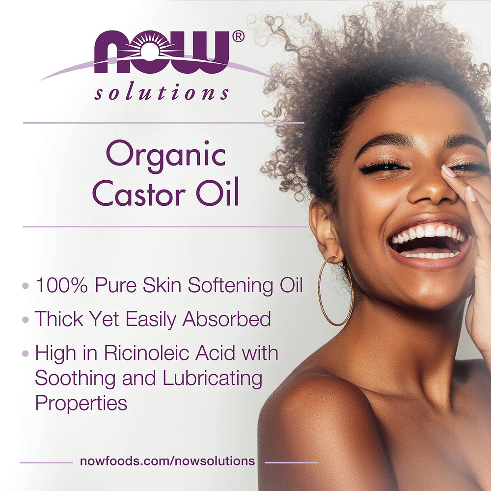 NOW Foods Envase PCR, aceite de ricino, empaque sostenible sin perder calidad.