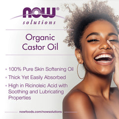 NOW Foods Envase PCR, aceite de ricino, empaque sostenible sin perder calidad.