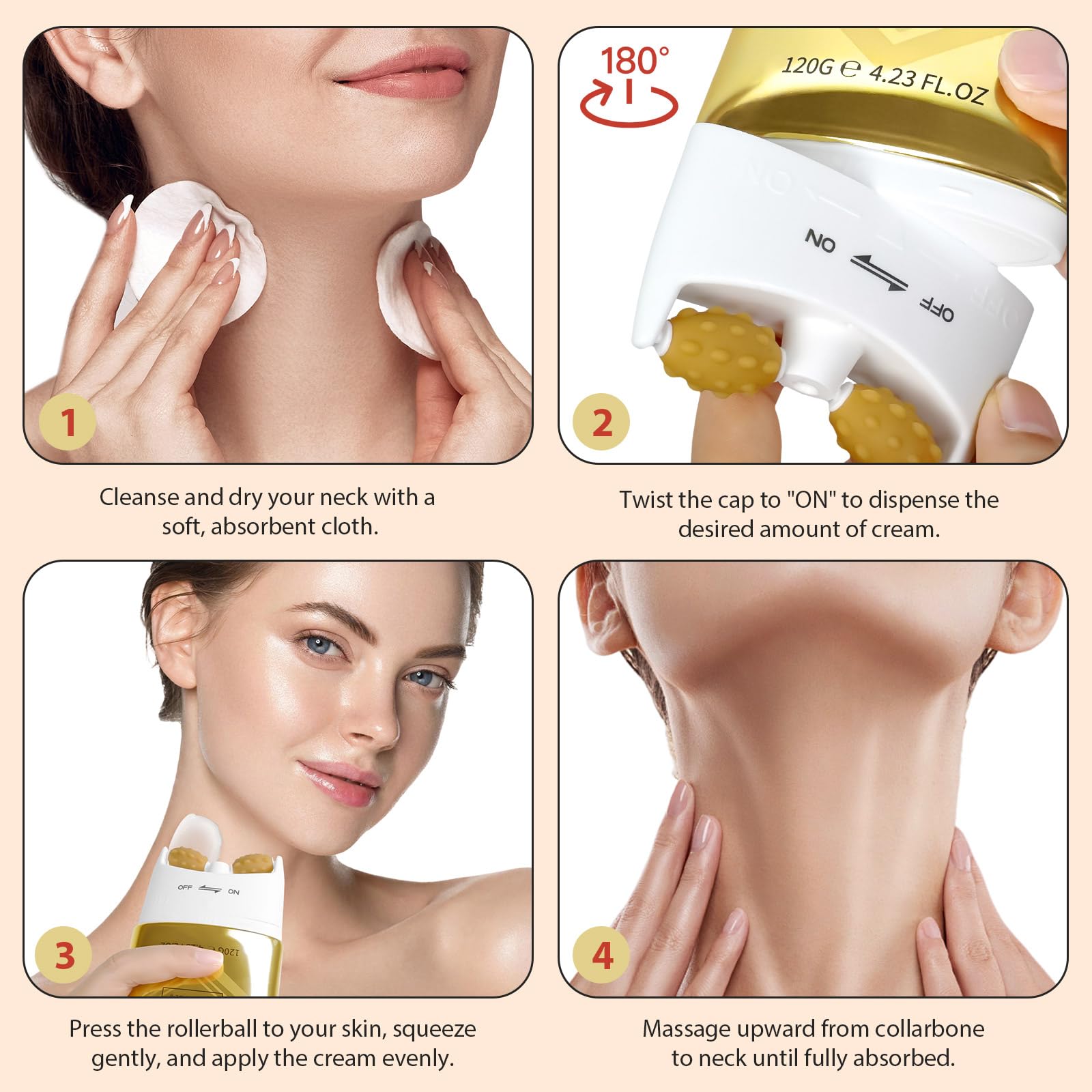 NQINQI AH-8 crema cuello arrugas suaviza líneas finas.