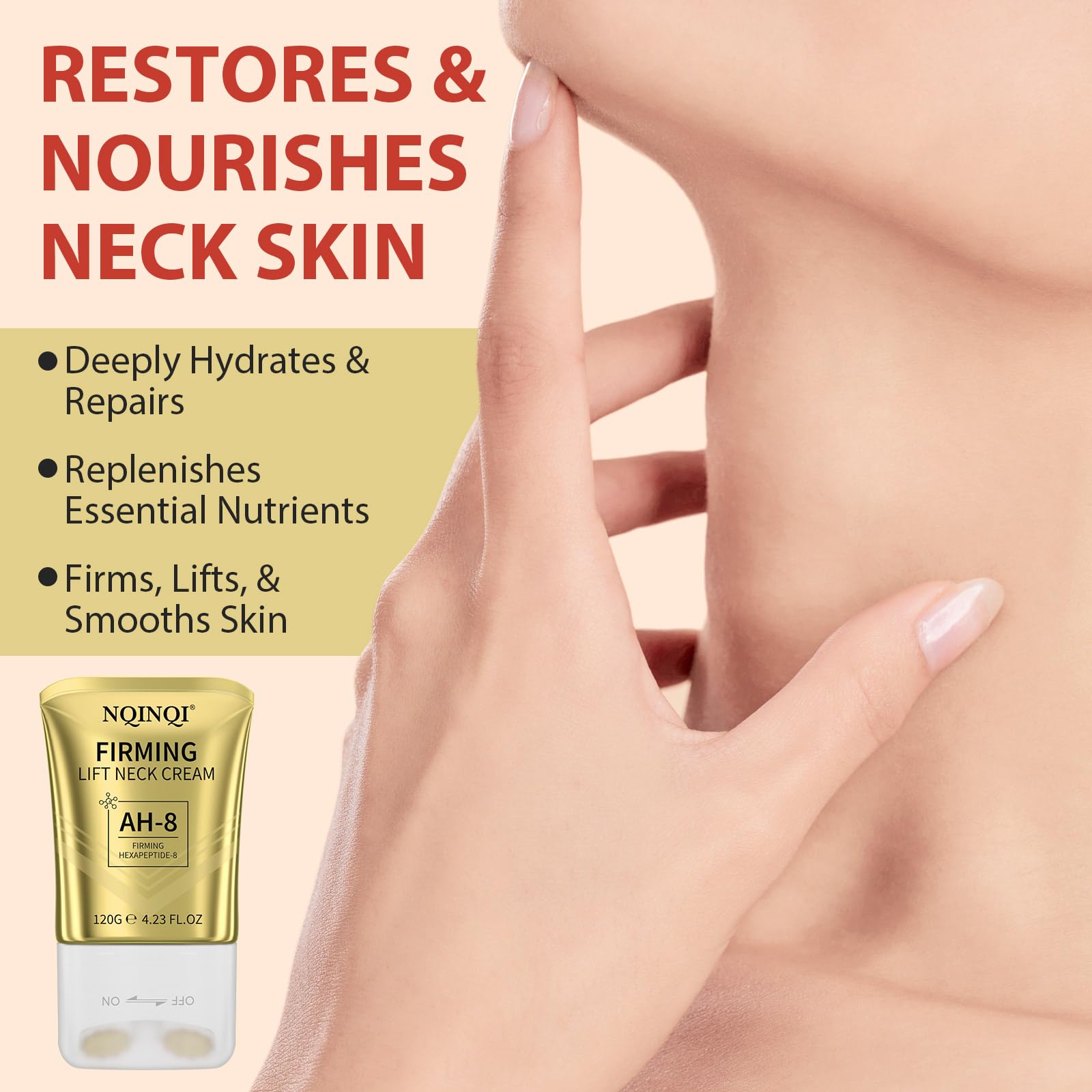 NQINQI AH-8 crema cuello efecto refrescante con rodillo frío.