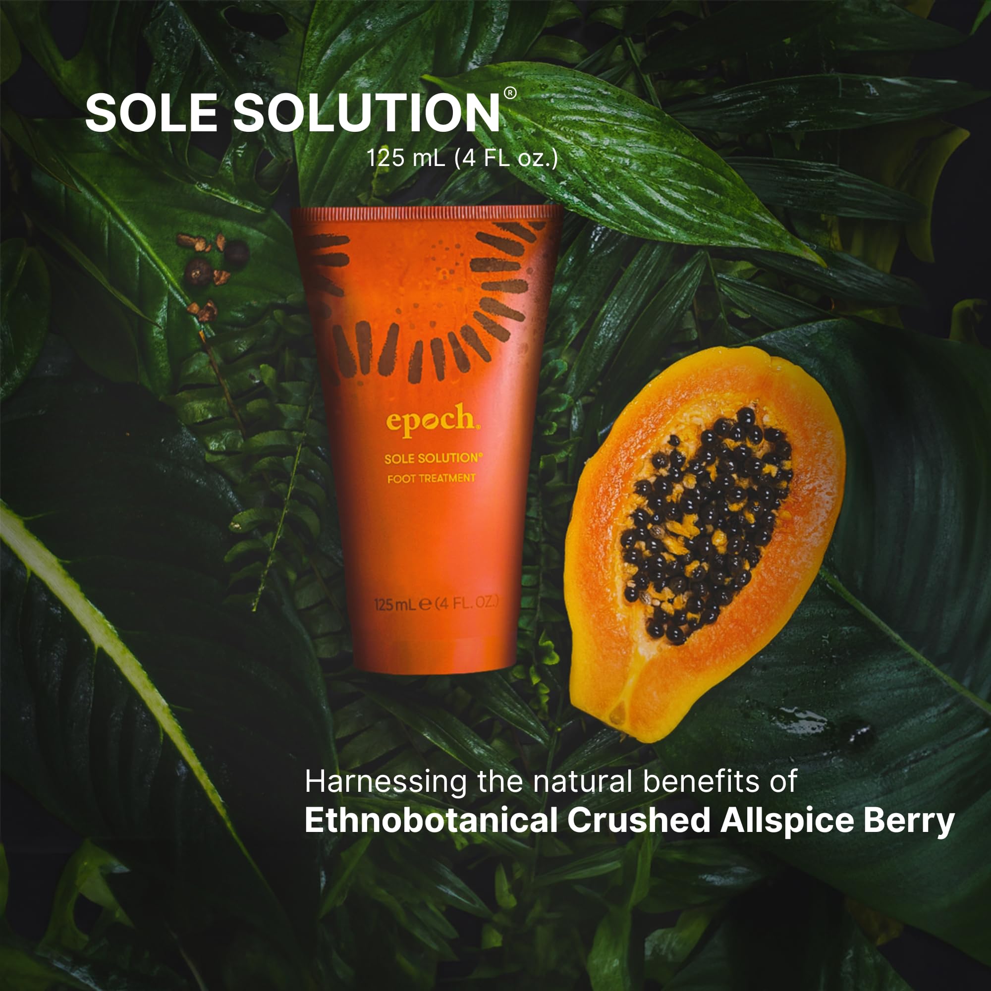 Nu Skin Epoch Sole Solution presenta envase de 4 oz para uso diario.