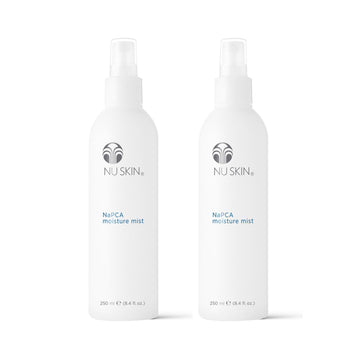 Nu Skin NaPCA Moisture Mist: botella y pulverizador, hidratación ligera para uso diario.