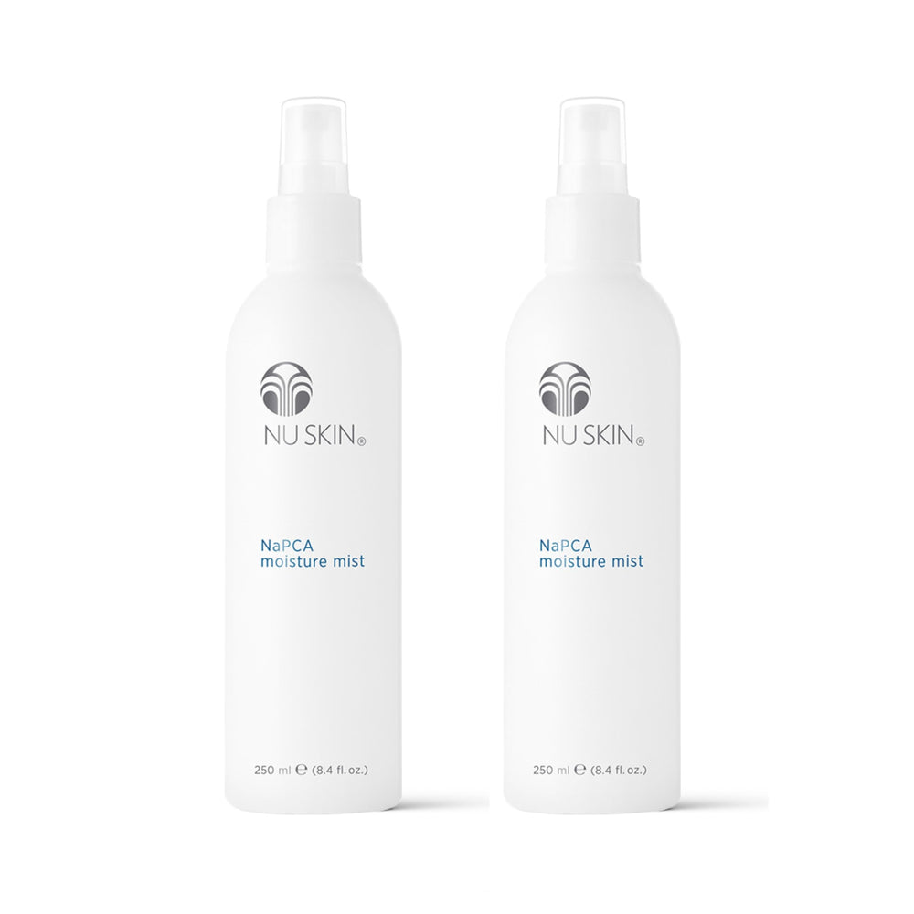 Nu Skin NaPCA Moisture Mist: botella y pulverizador, hidratación ligera para uso diario.