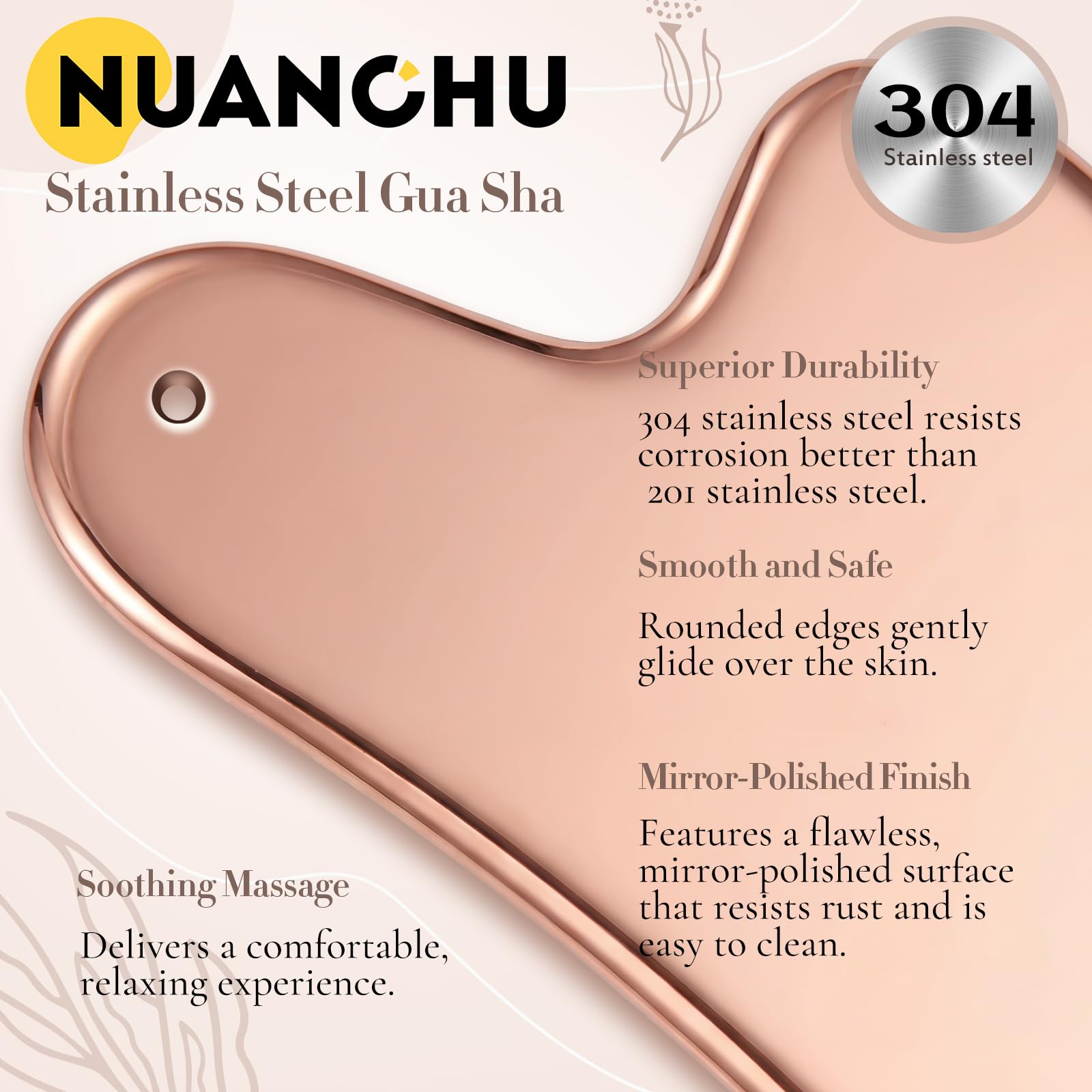 Nuanchu Gua Sha portátil con bolsa para viajes y movimiento.