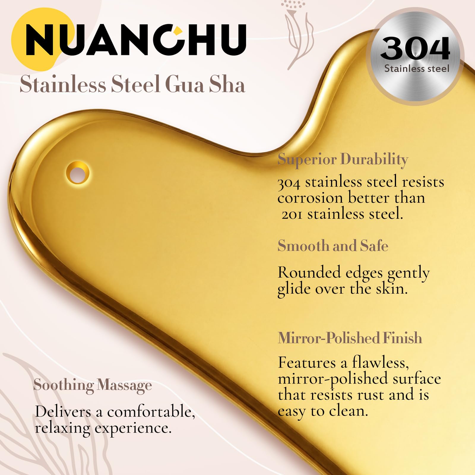 Nuanchu gua sha higiene y limpieza fáciles con acero inoxidable