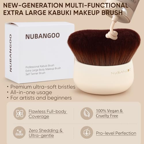 Brocha Nubangoo vegana y libre de crueldad para maquillaje ético.