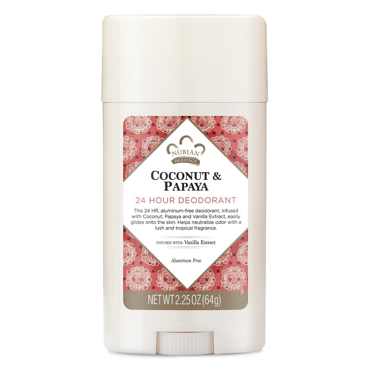 Nubian Heritage Desodorante Coco Papaya: barra con aroma tropical para mantenerte fresca.