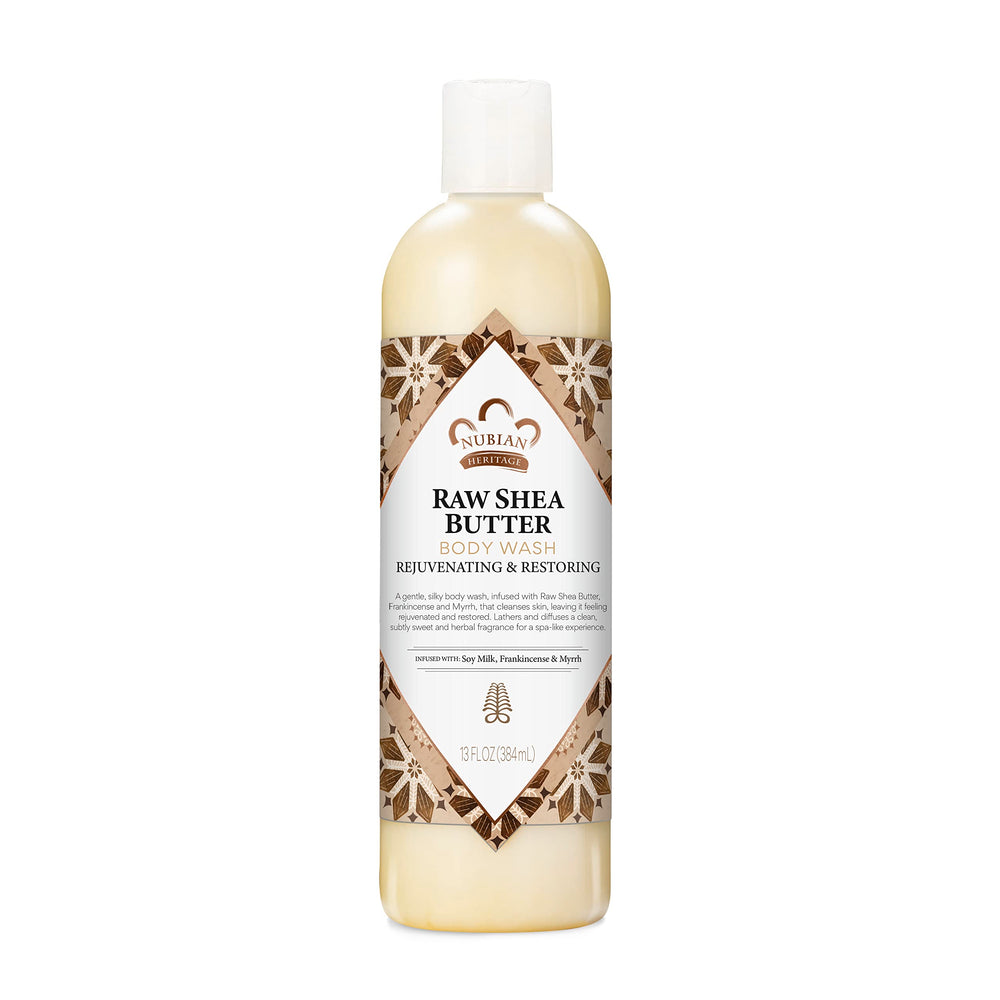 Nubian Heritage gel de ducha con manteca de karite y aroma de frankincenso y mirra