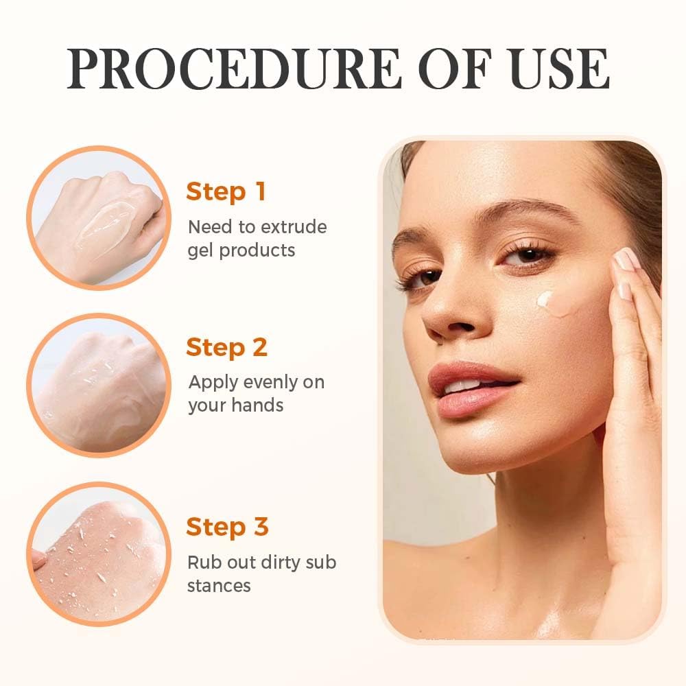 Limpieza de poros visible con el gel exfoliante naranja de Nuckhuce.