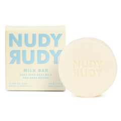 Barra Nudy Rudy leche de cabra para limpieza diaria suave.