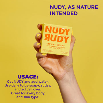 Nudy Rudy Hunny Bunny Sin químicos agresivos para una limpieza pura.