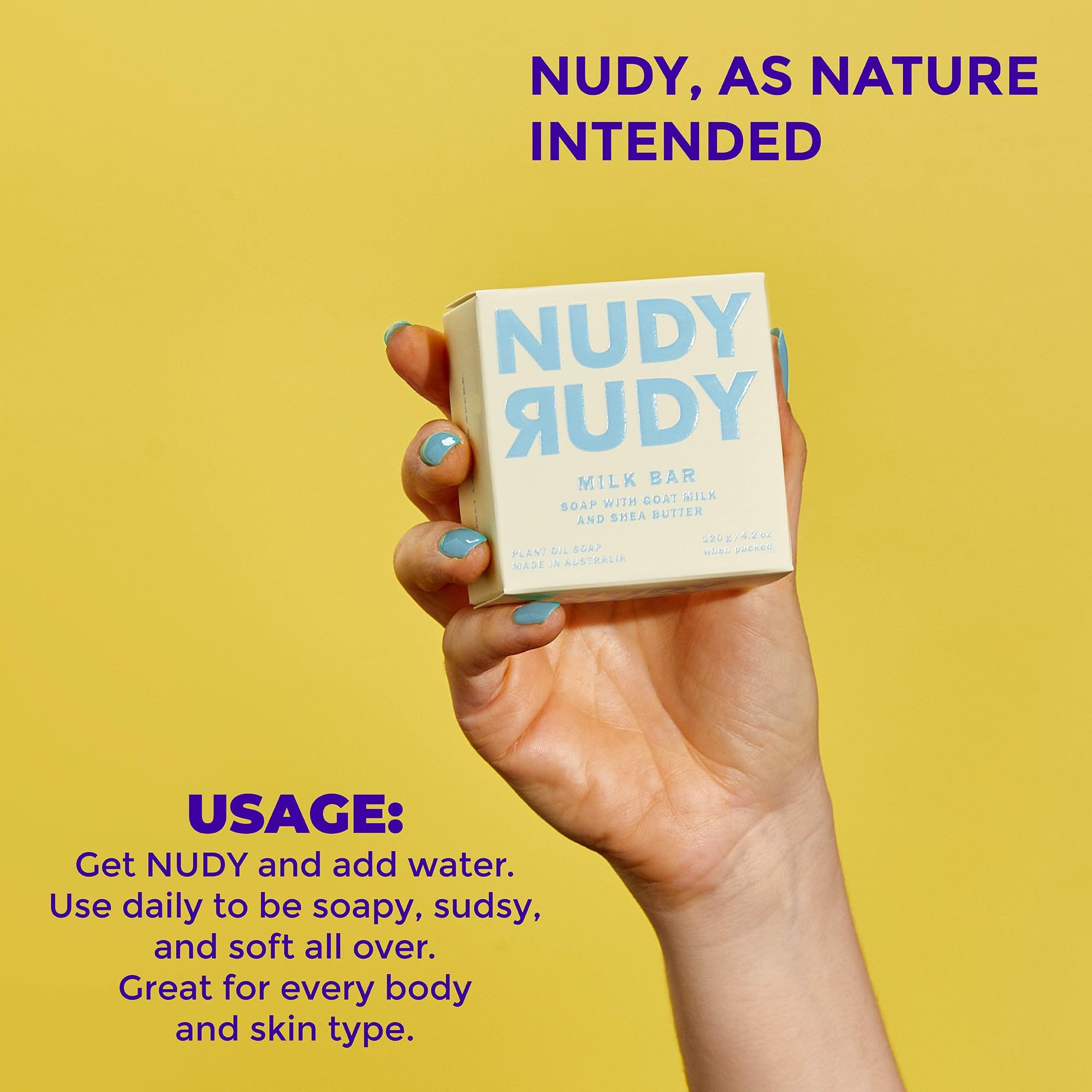 Nudy Rudy sin sulfatos para piel sensible.