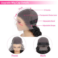 Peluca NUEAHWO con encaje 13x6 frontal invisible para diferentes estilos de raya