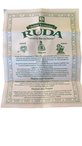 Jabón Rue orgánico de Nuestra NS Salud con ingredientes vegetales.