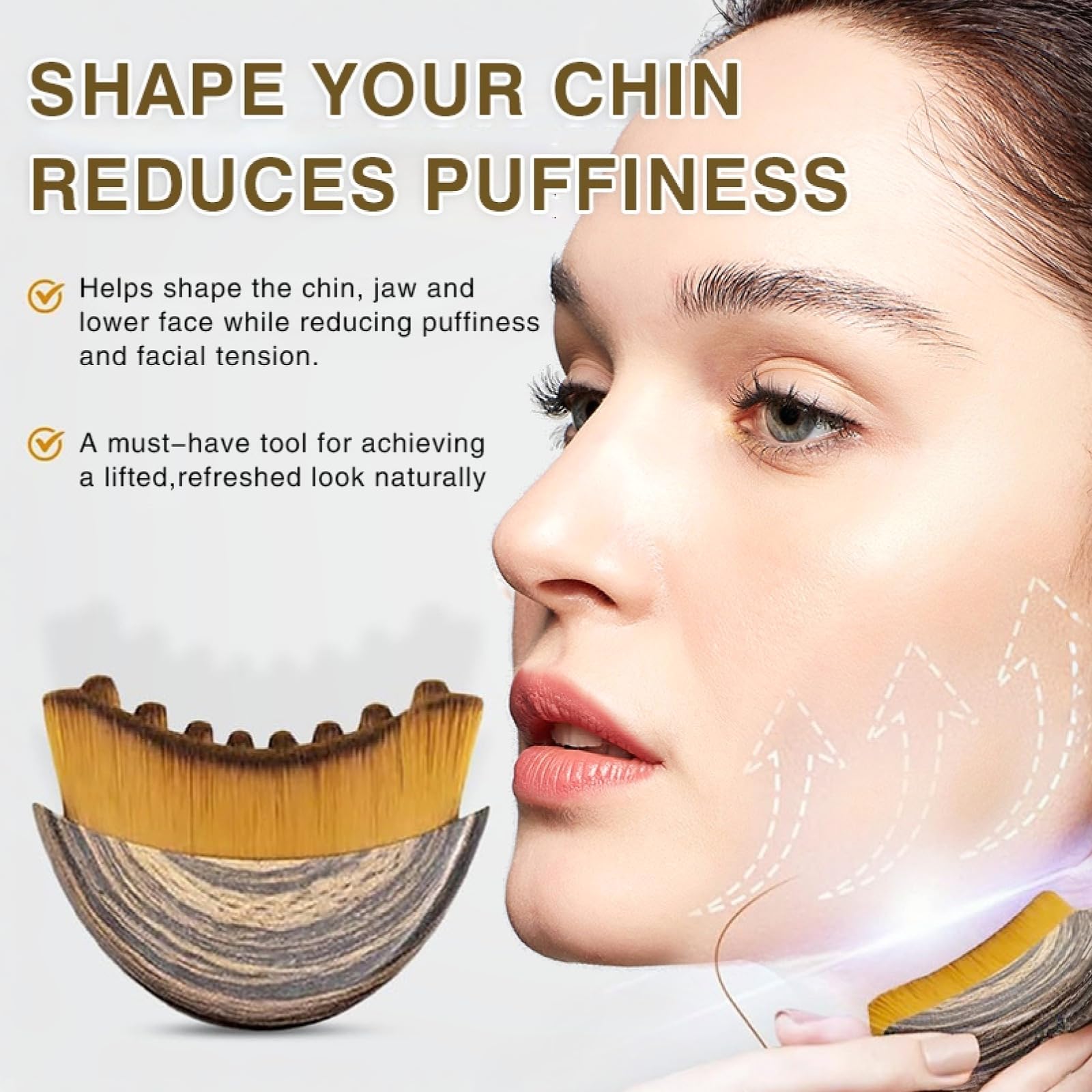 Cepillo contorno linfático facial para masaje suave y circulación mejorada.