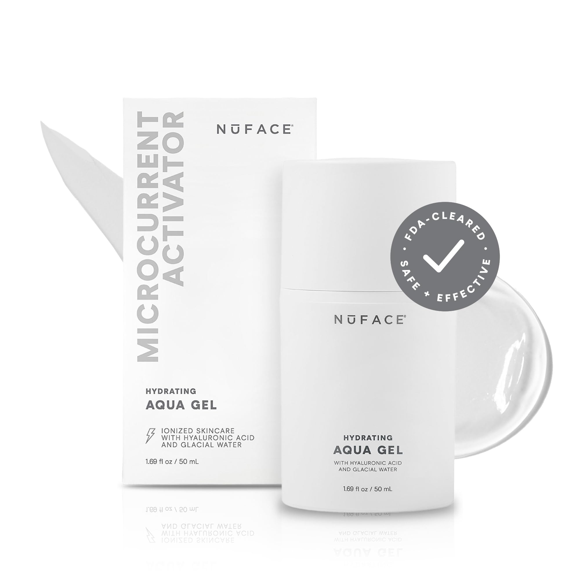 NuFACE Aqua Gel Activator muestra textura sedosa para uso diario de microcorriente