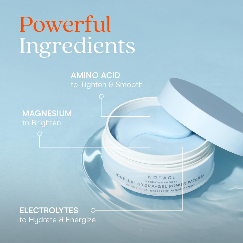 NuFACE IonPlex Hydra-Gel, parche contorno ojos, mejora hidratación y firmeza de la piel.
