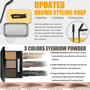 NUIBO polvo para cejas tres tonos para relleno natural