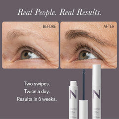 Serum NULASTIN para cejas con pincel para aplicación precisa.