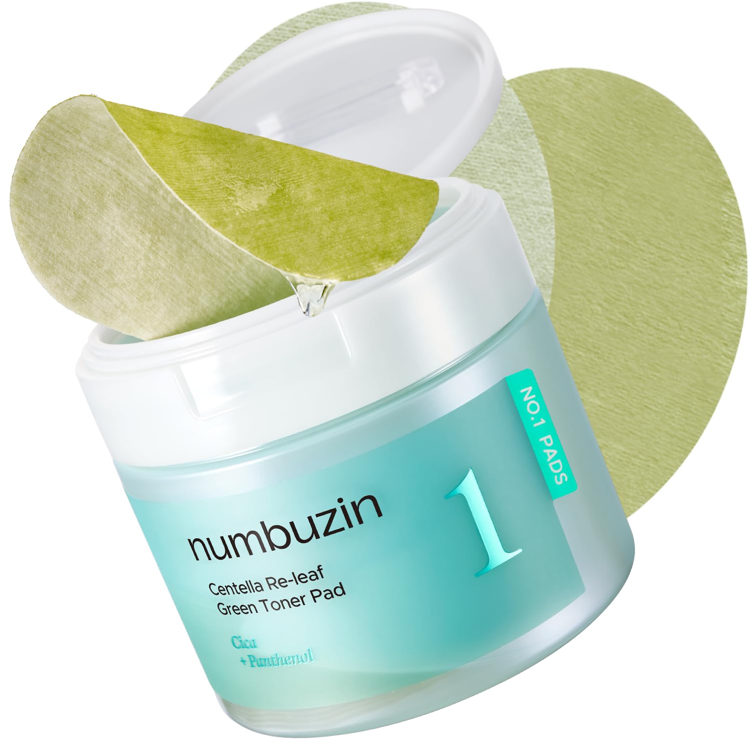 Numbuzin No.1 Toner Pads disco de Centella Releaf para calmar la piel.