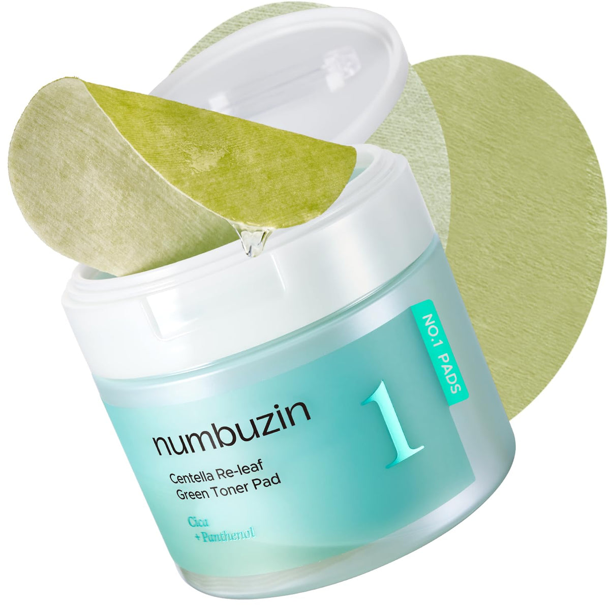 Numbuzin No.1 Toner Pads disco de Centella Releaf para calmar la piel.