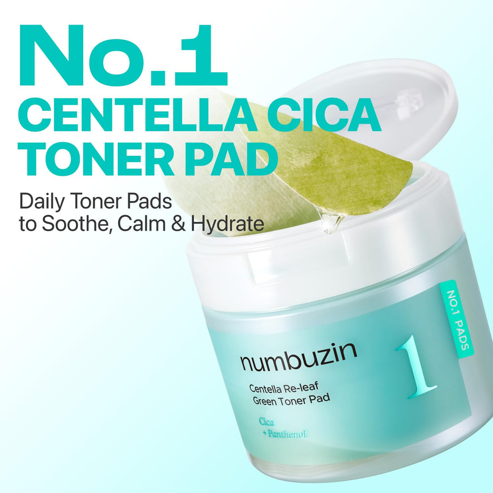 Numbuzin No.1 Toner Pads, lado blanco con bambú, exfolia suavemente.