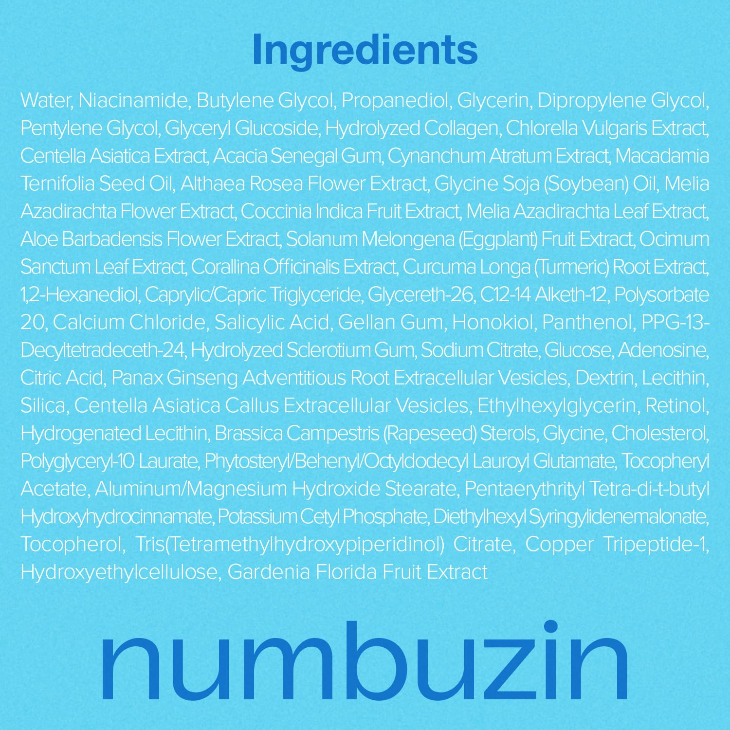 Caja de Numbuzin No.3 Serum que protege el producto.