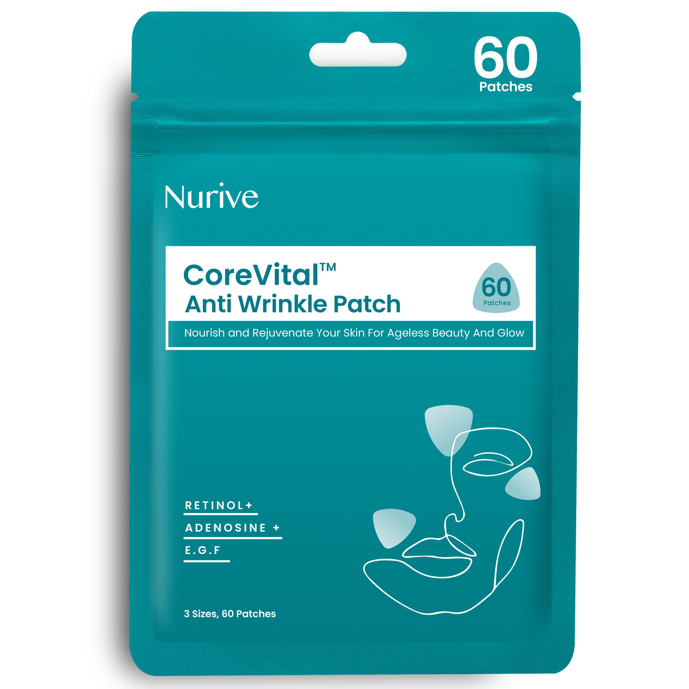 Nurive parche arrugas avanzado, empaque compacto para uso nocturno sin residuo