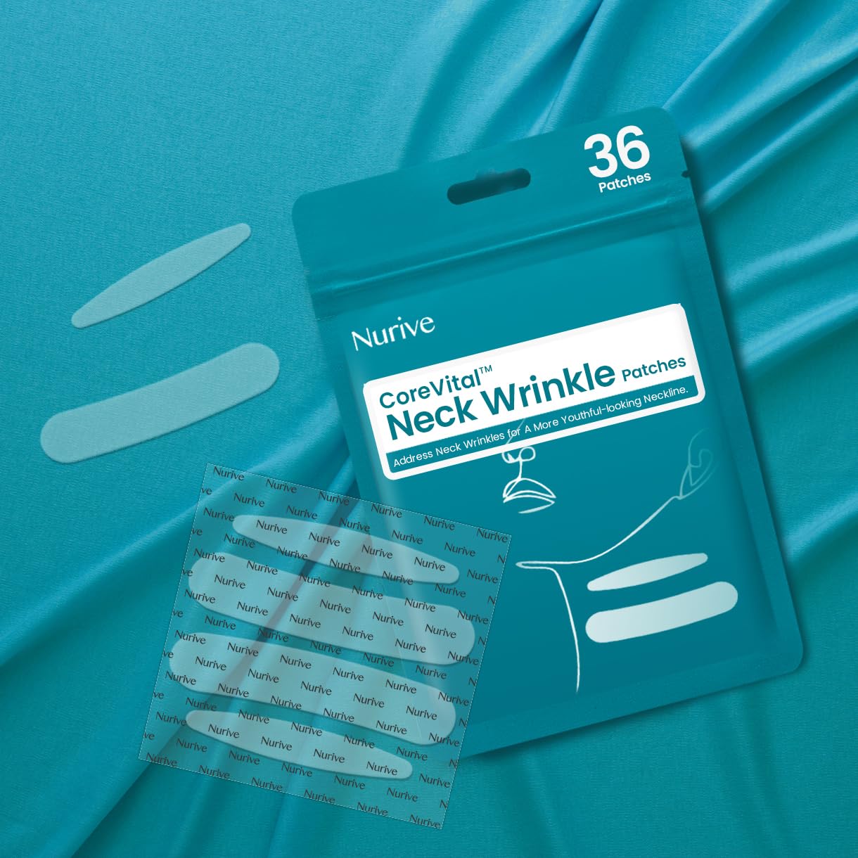 Envase reutilizable de Nurive para conservar los parches en buen estado.