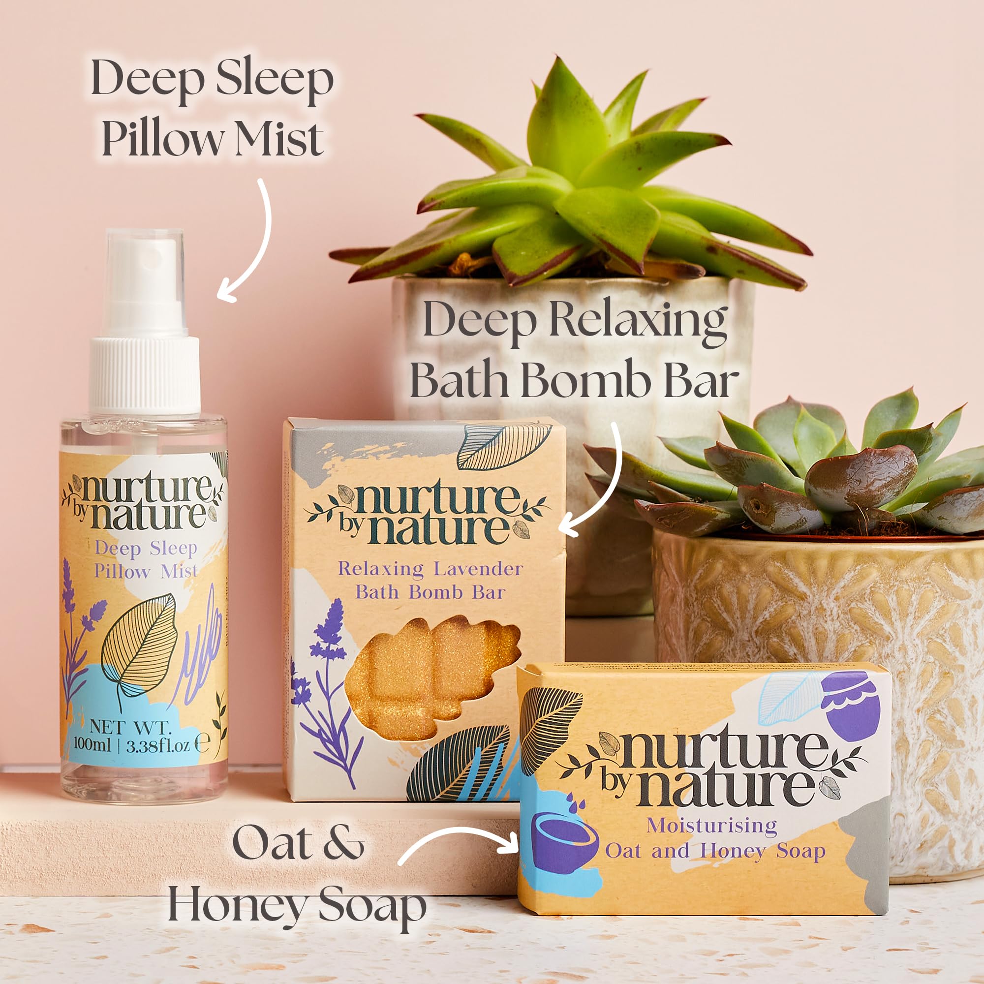 Niebla para almohada lavanda Nurture by Nature, favorece descanso suave.
