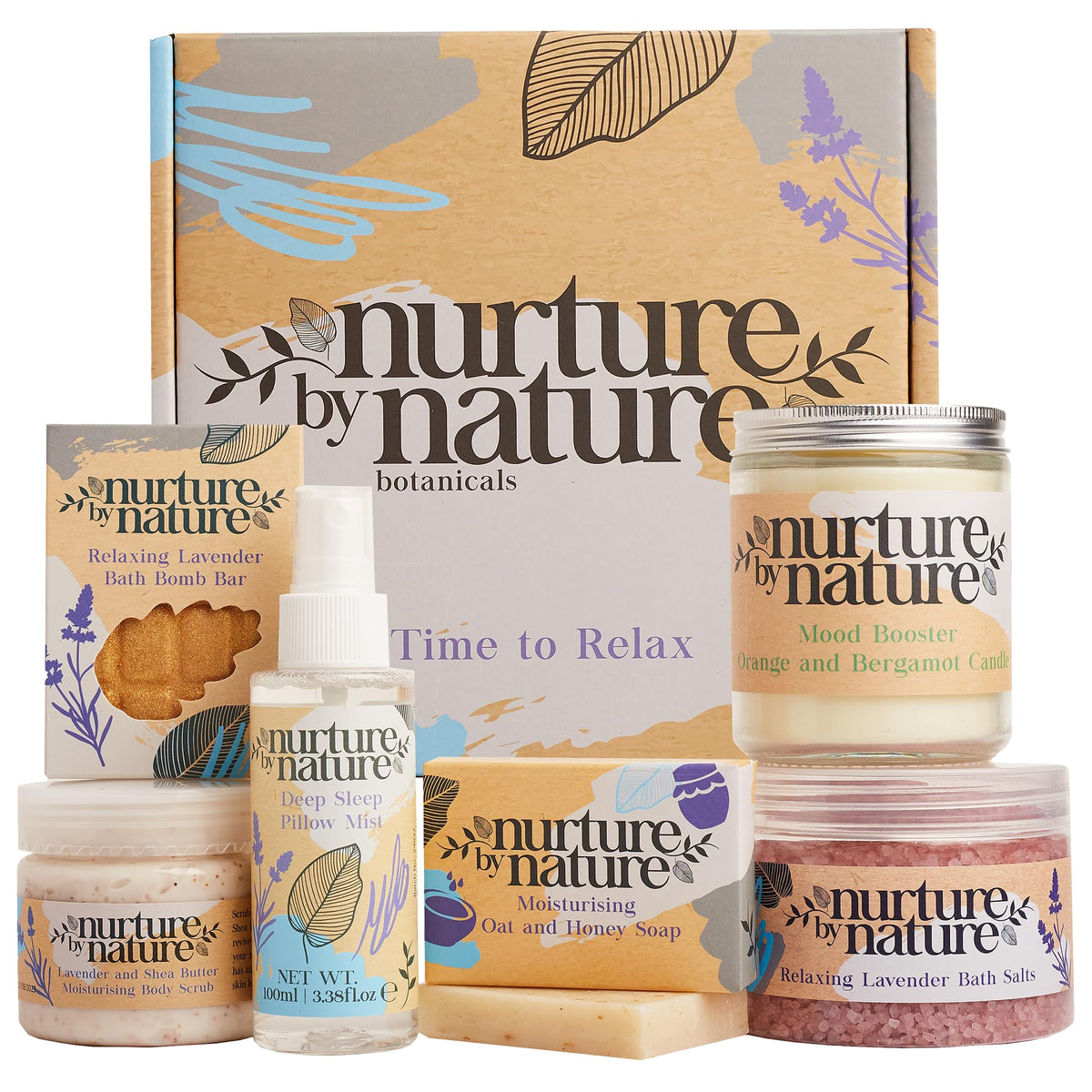 Vela de soja Nurture by Nature, aroma lavanda para ambiente relajante.