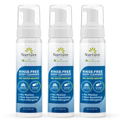 Nurture Valley, botella-espuma-sin-enjuague para limpieza rápida y suave