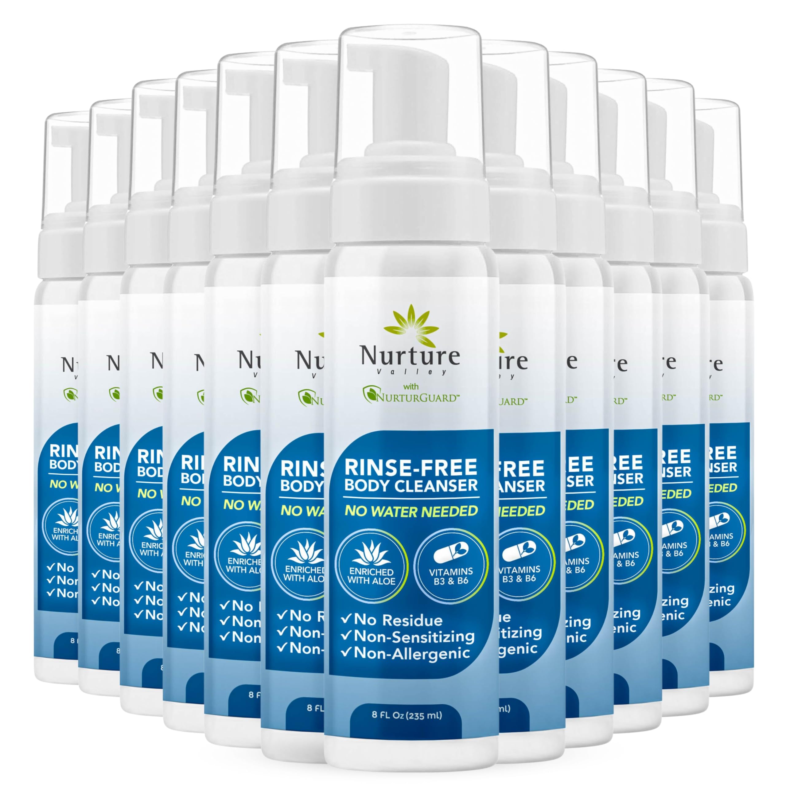 Nurture Valley limpieza sin enjuague en botella para uso rápido al aire libre