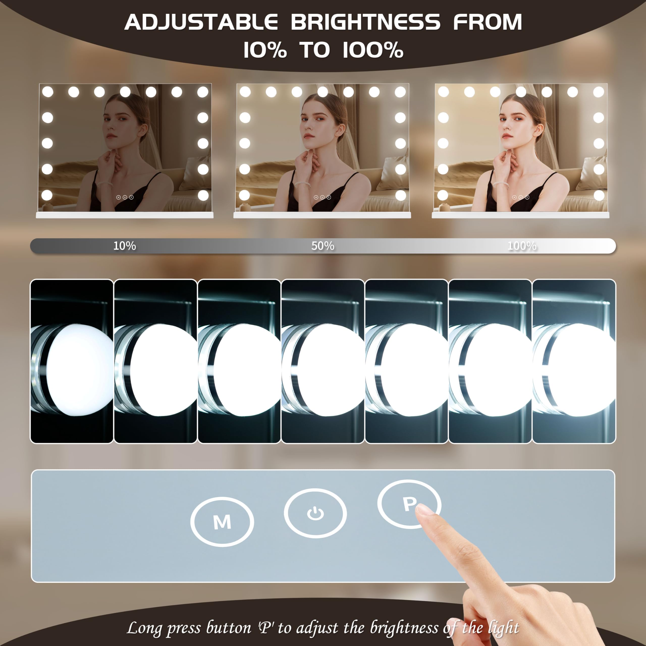 Espejo Nusvan con aumento 10x desmontable para un delineado preciso