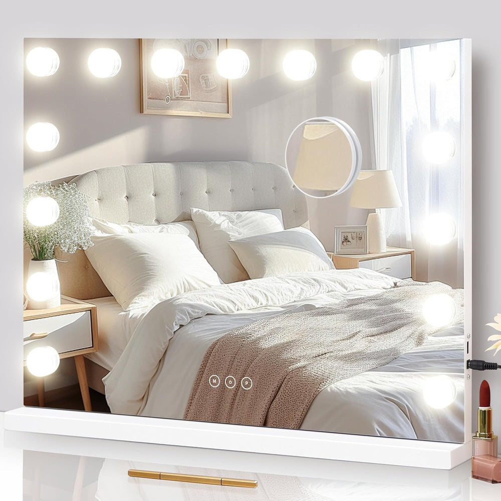 Espejo Nusvan con 15 LEDs para maquillaje detallado y luz uniforme