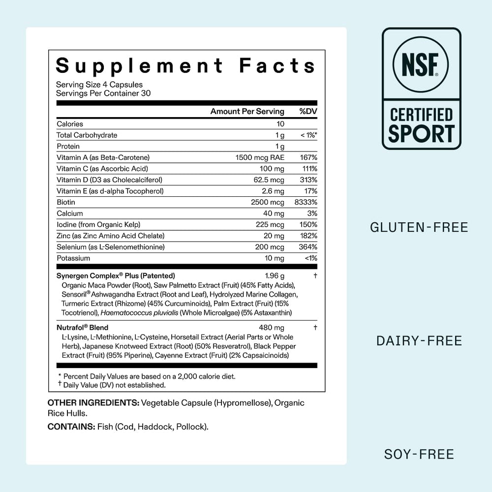 Nutrafol Balance, ingrédients ashwagandha: soutien potentiel au bien-être général.
