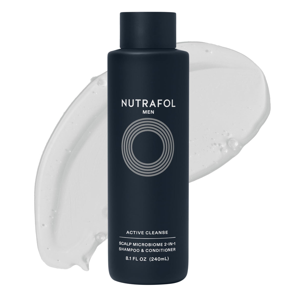 Nutrafol Hombre 2en1, botella de champú y acondicionador, cabello más limpio y con volumen.