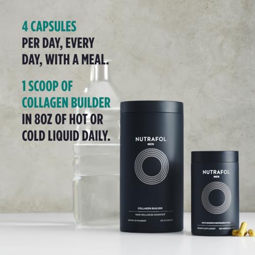 Presentación clara de Nutrafol Men para cuidado diario del cabello.