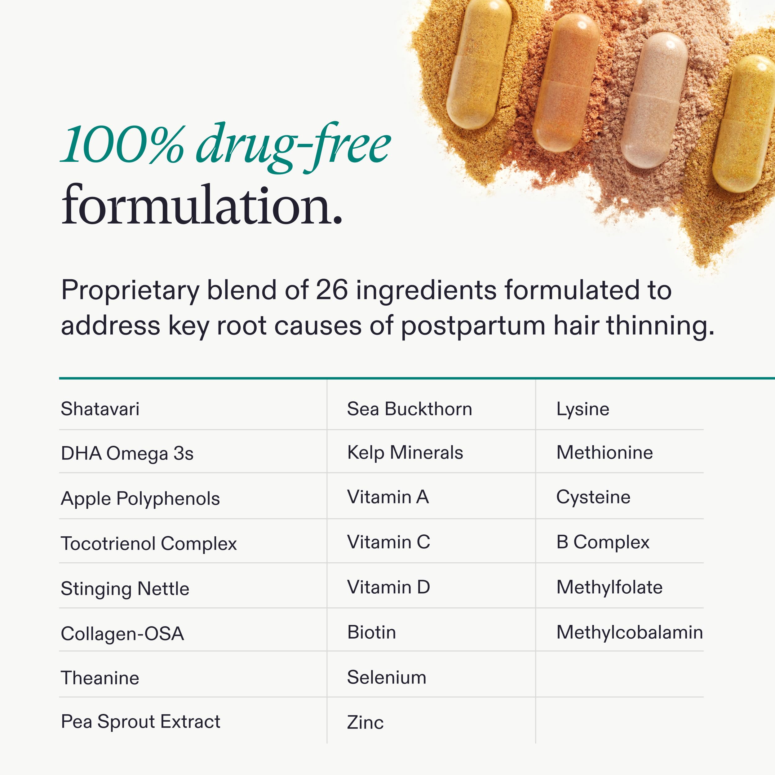 Nutrafol Postparto: complejo de ingredientes para salud capilar