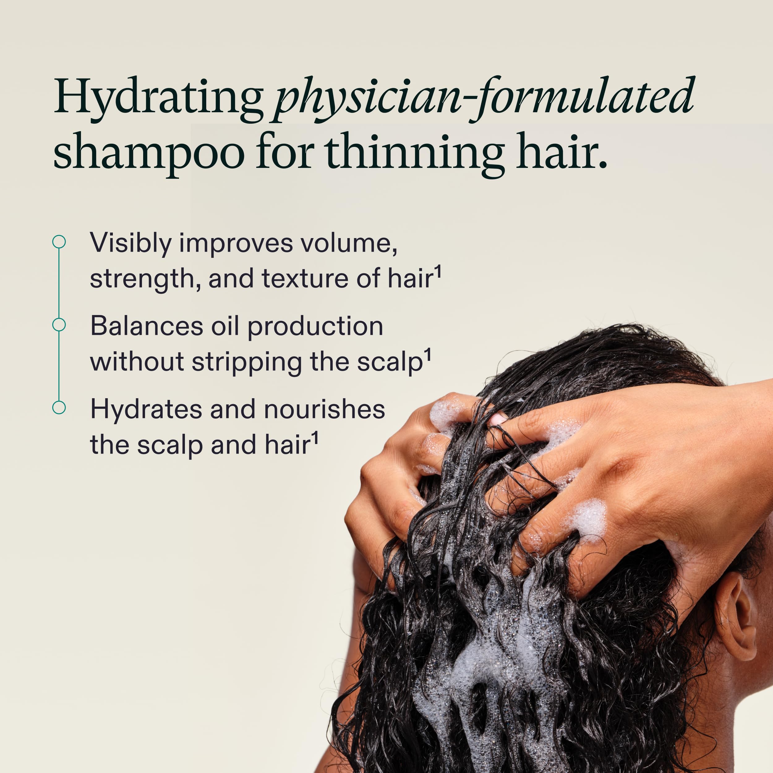 Nutrafol Shampoo: cabello con volumen y cuerpo después del lavado