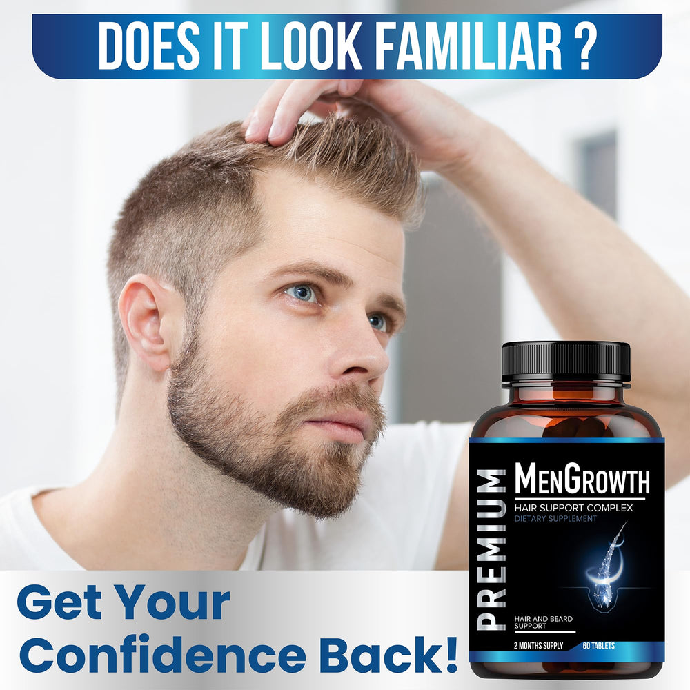 NutraPro MenGrowth: bloqueo de DHT para apoyar la salud capilar masculina.